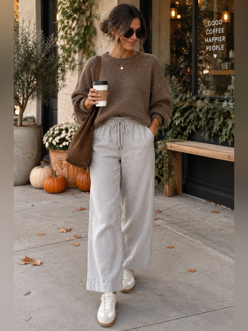 Quince 100% Linen Wide-Leg Pull On Pants